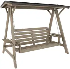 Pihakeinu kiinteällä katoksella, vaalean harmaa, 180x235x205cm - 1