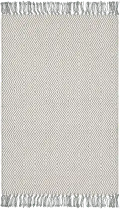 House puuvillamatto Twill 60x90 cm luonnonvalkoinen/vaaleanharmaa - 1