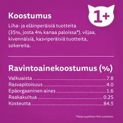 Whiskas 1+ sis. Kanaa hyytelössä (85 g) - 3