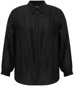 Now Curvy naisten paitapusero kukkakoristeella, D-mitoitus - Black - 1