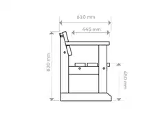Jämäkkä penkki käsinojilla, ruskea, 178x61x82 cm - 3