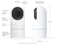 Ubiquiti 2K HD PoE -valvontakamera joustavaan sisä/ulkoasennukseen UVC-G5-Flex - 9