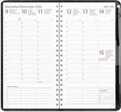 Burde Kalenteri 2026 Plan musta keinonahka - 2