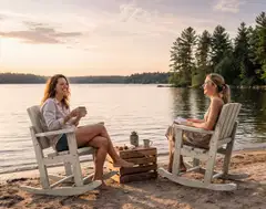 Jämäkkä keinutuoli, vaalean harmaa 89x117x63cm - 4