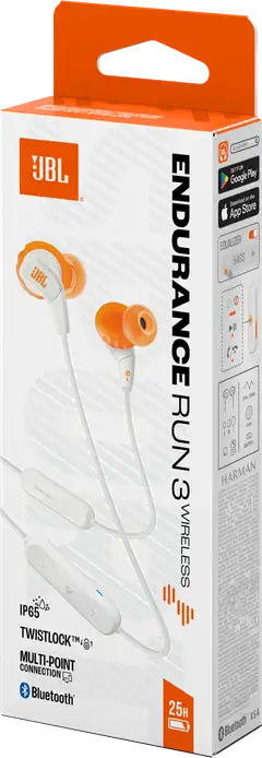 JBL Bluetooth Sport nappikuulokkeet Endurance Run 3BT valkoinen - 10