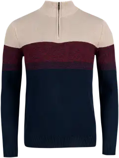 TEX miesten neulepusero half-zip I967113 - burgundi - 1