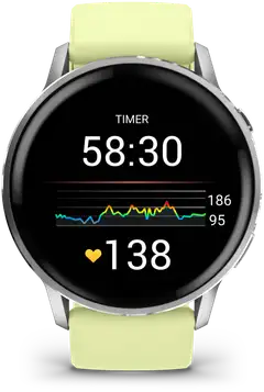 Garmin Venu 4 – 45 mm, Hopeanvärinen ja sitruunankeltainen silikonihihna - 4