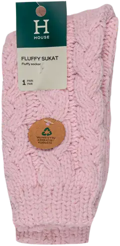 House naisten pehmeät palmikkosukat ABS 214H322530 - pink - 2