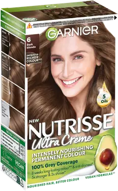 Garnier Nutrisse Ultra Creme 6.0 Dark Blonde Tummanvaalea kestoväri 1kpl - 1