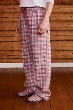 Reino&Aino naisten flanellipyjamahousut Aino - pink check - 3