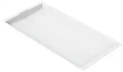 LM28 484mm valkoinen muovi tippuvesiallas M600 lautashyllyille LM91 ja LM91EH 563mm - 1