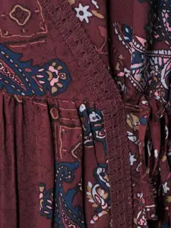 Margaux Riviera naisten kuviollinen midi kietaisumekko SOK-007 - WINE - 6