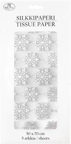 J.K. Primeco Silkkipaperi Lumihiutale hopea 5ark - 1