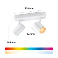 Philips Smart Lighting BOS kohdevalaisin GU10 5W RGB + säädettävä valkoinen 2 kpl kaukosäätimellä - 3