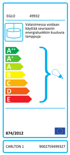 EGLO riippuvalaisin Carlton valkoinen/kulta - 2