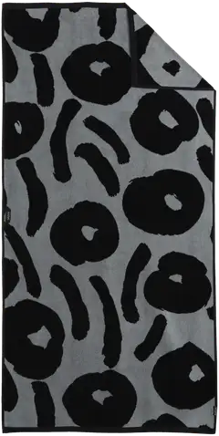 Ratia kylpypyyhe Nuppunen 70x140 cm musta/harmaa - 2