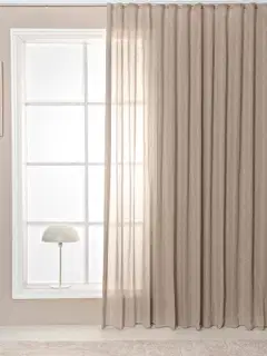 Hasta Saga XL valoa suodattava pellavasekoiteverho, beige - 3