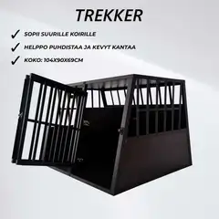 Trekker koiran kuljetushäkki XXL 104x90,5x69,5 cm musta - 7