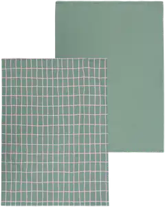 House keittiöpyyhe Elonkorjuu 50x70 cm vihreä/vaaleanpunainen 2 kpl PatternLab - 1