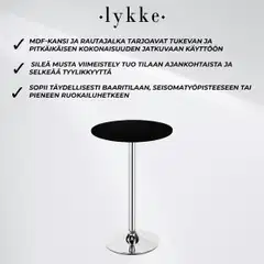 Lykke baaripöytä comfort 60x105 cm, musta - 3