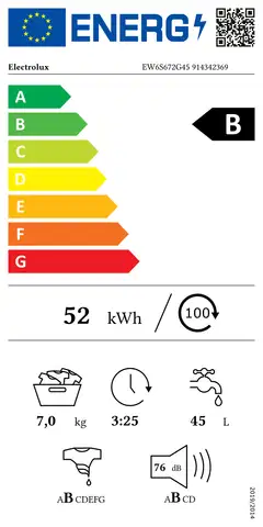 Electrolux edestä täytettävä pyykinpesukone Slim EW6S672G45 7kg valkoinen - 4