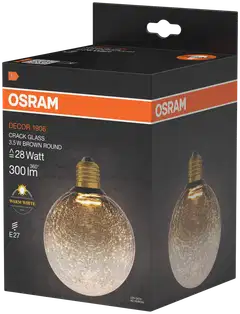 Osram LED-sisustuslamppu Decor Cracked Round 3,5W E27 ruskea - 3