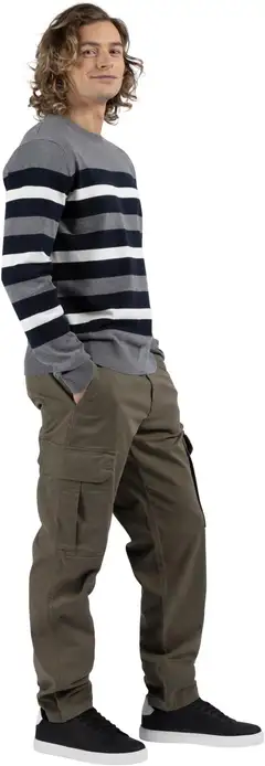 House miesten raidallinen neulepusero 195H032605 - Grey-black-white stripe - 8