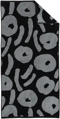 Ratia kylpypyyhe Nuppunen 70x140 cm musta/harmaa - 1