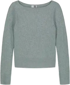 WKLY. naisten ohut ribbineulepusero 213W280252 - Lt. Grey melange - 1