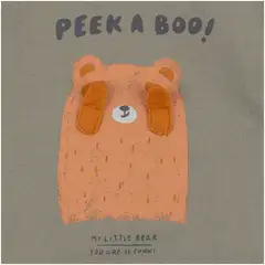 TEX BABY vauvojen trikoopusero Nalle kurkistaa I990459 - Khaki - 3