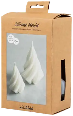Silikonimuotti, Joulukuuset, Kork. 8+11 cm, halk. 5+7 cm, 2kpl/ 1 pkt - 3