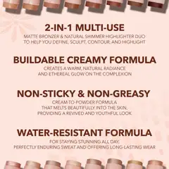 MOIRA Sculpt & Glow Duo Stick varjostus- ja korostuspuikko 6 g + 5,2 g - 300 Cool For Summe - 4