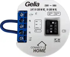 Gelia valonsäädin LED 0-150W 3 johtoa uppo valkoinen - 1