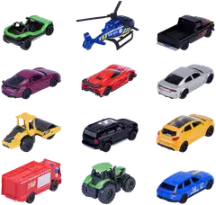 Majorette- Street Cars 12 ajoneuvon pakkaus, 1:64, 7,5 cm, die-cast - 3