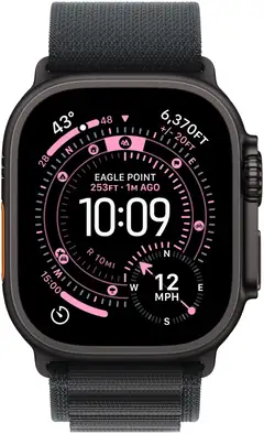 Apple Watch Ultra 3 GPS + Cellular 49mm mustatitaani kotelo, musta Alpine ranneke - L - MF0X4KS/A - 1