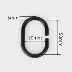 Ihanin suihkuverhorenkaat musta 10 kpl - 3