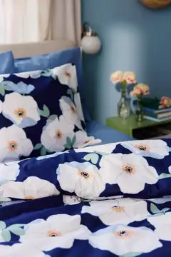 Finlayson pussilakanasetti Ruusa 150x210+50x60 t.sininen/salvia - 3