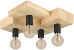 EGLO Kattovalaisin 4-os  Halkin 4x40W 40x43cm puu/musta - 1