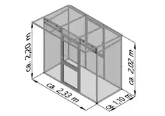 Kreative Gartentechnik kasvihuone Linea I 2,56 m2 antrasiitinharmaa - 2