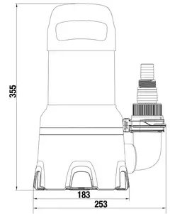 Uppopumppu 16 000 likaiselle vedelle450 W, 9000 l/h, 0,7 bar, partikkelikoko 35 mm. - 5