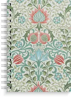Notebook A5 blue/green flowers - 1