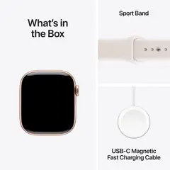 Apple Watch Series 11 GPS 46mm ruusukultainen alumiinikotelo, light blush sport ranneke - M/L - MEV74QN/A - 3
