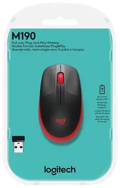 Logitech langaton hiiri M190 punainen - 3