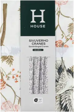 House sivuverho Crains-Flowers 140 x 250 cm valkoinen/v.pun/beige - 4
