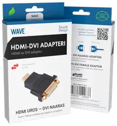 Wave Adapteri, HDMI uros - DVI-I Dual Link naaras, Musta - 2