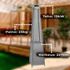 Fornorth Terassilämmitin Pyramid, 13kW kaasukäyttöinen, rosteri - 7