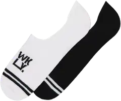WKLY. unisex footie-sukat 2-pack - Black/white - 1