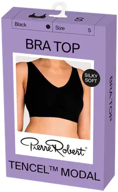 Pierre Robert naisten rintaliivitoppi Tencel Modal - Black - 2