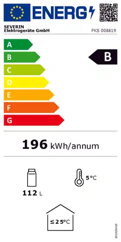Severin kylmäkaappi FKS8819, 112L, musta - 5