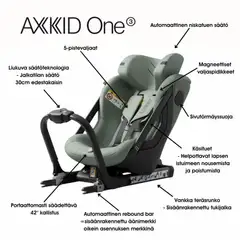 Axkid One 3 turvaistuin 61-125cm Arctic Mist Grey - 7